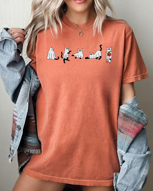 Cat Ghosts, Skeleton, Funny, Witch, Aesthetic, Meme, Halloween, Spooky, Costume, Tshirt