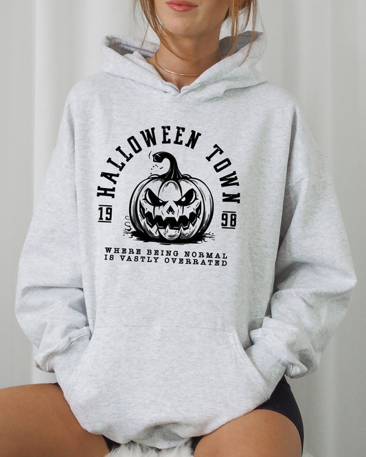 Halloween Town, Pumpkin, Spooky, Skeleton, Funny, Witch, Aesthetic, Meme, Halloween, Costume, Hoodie, Hooded Sweatshirt