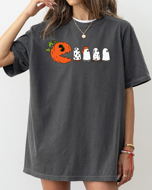 Pacman Pumpkin, Spooky, Skeleton, Funny, Witch, Aesthetic, Meme, Halloween, Costume, Tshirt