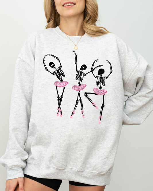 Dancing Skeleton Ladies, Ghost, Spooky, Funny, Witch, Aesthetic, Meme, Halloween, Costume Sweatshirt