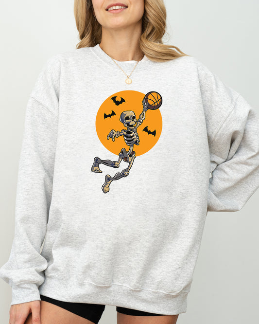 Basketball, Skeleton, Spooky, Funny, Witch, Aesthetic, Meme, Halloween, Costume Sweatshirt