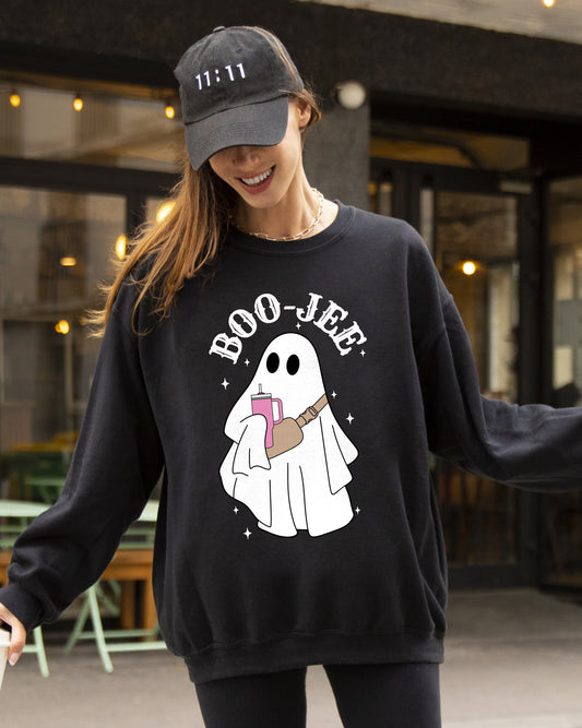 Boo-Jee Ghost, Skeleton, Spooky, Funny, Witch, Aesthetic, Meme, Halloween, Costume Sweatshirt