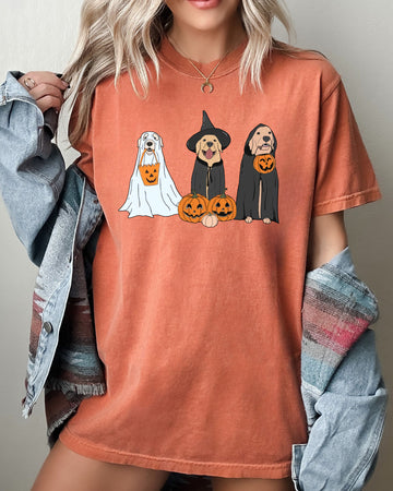 Dog Ghosts, Skeleton, Funny, Pumpkin, Spooky, Witch, Aesthetic, Meme, Halloween, Costume, Tshirt Comfort Colors T-Shirt
