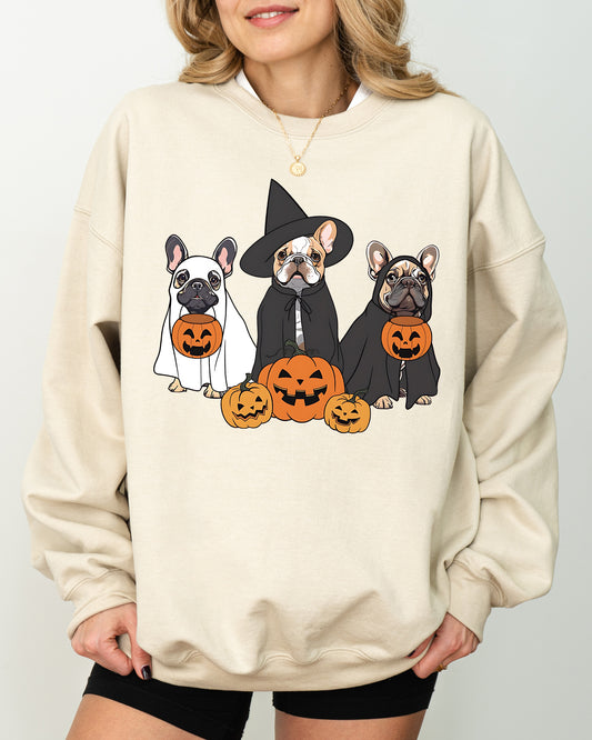 Ghost Dogs, Skeleton, Funny, Pumpkin, Spooky, Witch, Aesthetic, Meme, Halloween, Costume Sweatshirt