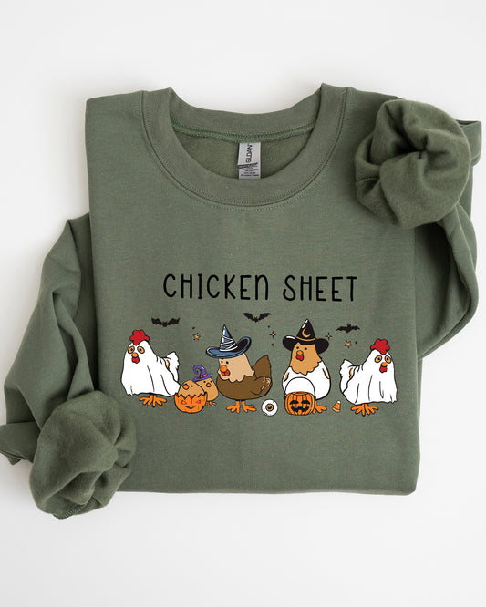 Chicken Sheet, Ghost, Skeleton, Funny, Pumpkin, Spooky, Witch, Aesthetic, Meme, Halloween, Costume Sweatshirt