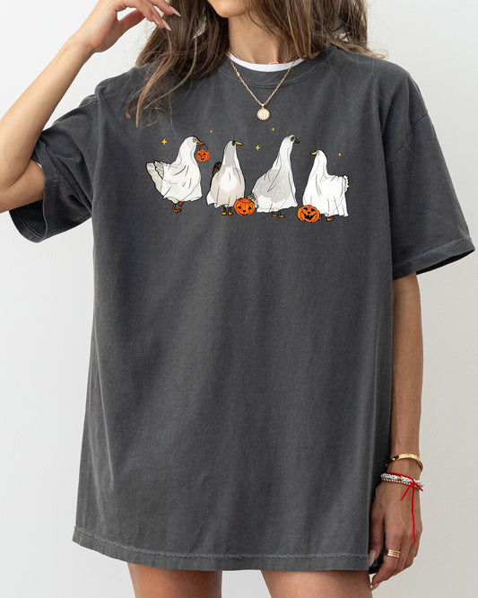 Ghost Geese, Farm, Skeleton, Funny, Pumpkin, Spooky, Witch, Aesthetic, Meme, Halloween, Costume, Tshirt