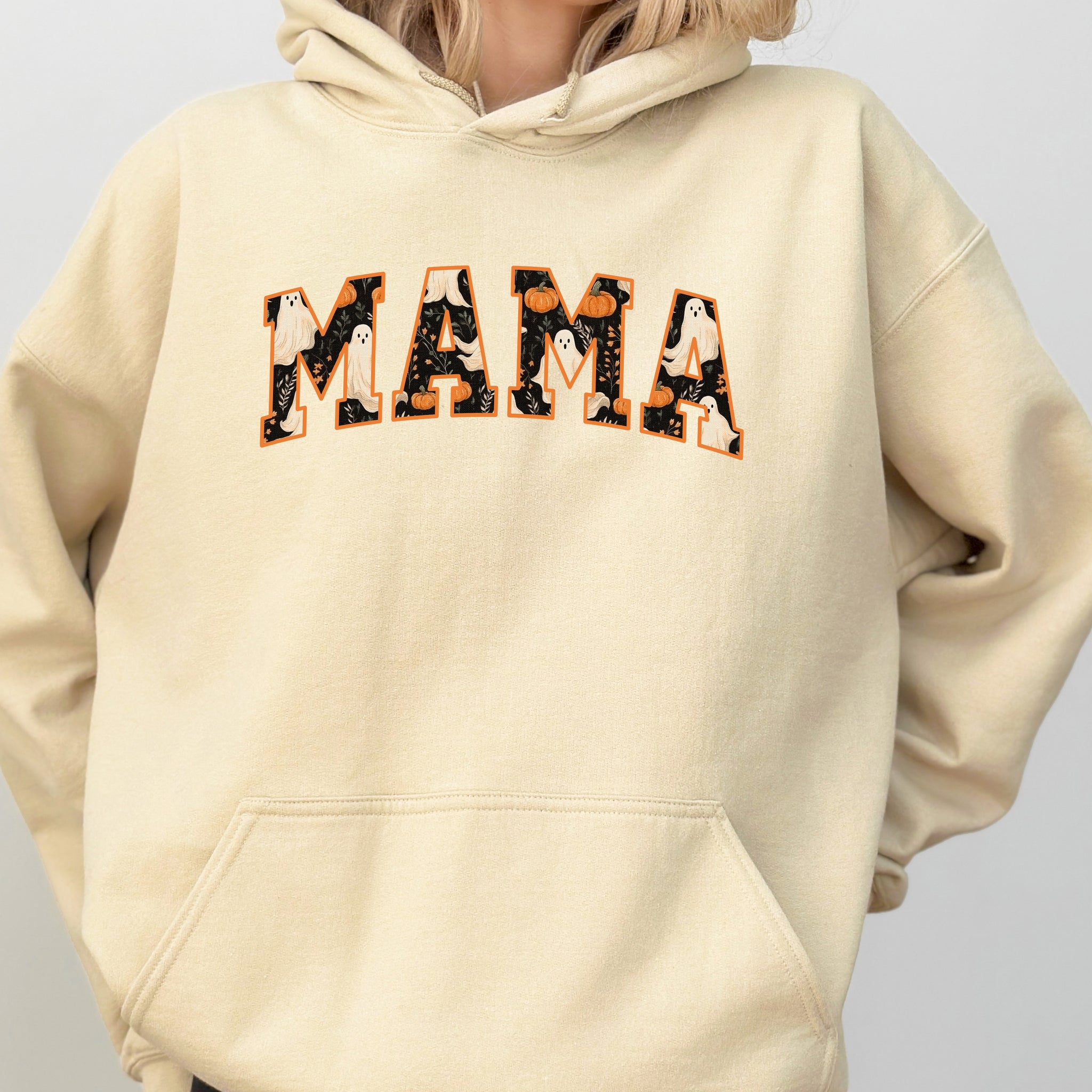 Mama, Ghost, Skeleton, Funny, Pumpkin, Spooky, Witch, Aesthetic, Meme, Halloween, Costume, Hoodie, Hooded Sweatshirt