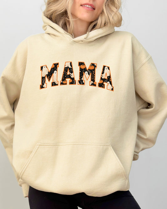 Mama, Ghost, Skeleton, Funny, Pumpkin, Spooky, Witch, Aesthetic, Meme, Halloween, Costume, Hoodie, Hooded Sweatshirt