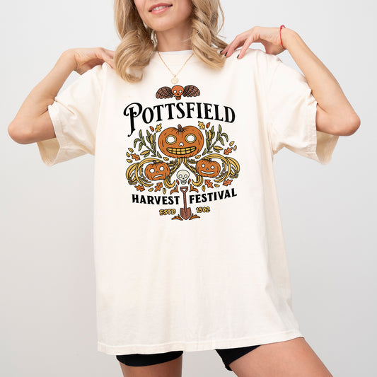 Pottsfield, Harvest Festival, Funny, Spooky, Witch, Aesthetic, Meme, Halloween, Costume, Tshirt