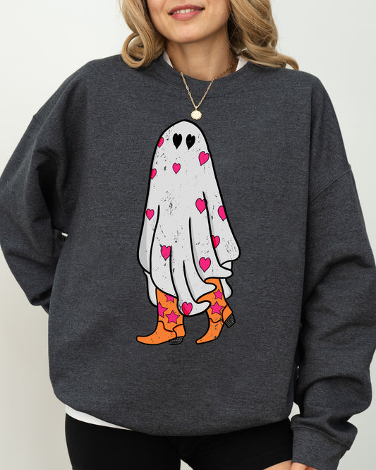 Cowgirl Ghost, Western, Skeleton, Witch, Skull, Funny, Spooky, Aesthetic, Meme, Halloween, Costume Sweatshirt