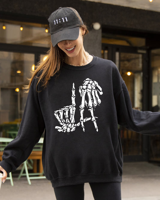 LA Skeleton, Ghost, Witch, Skull, Funny, Spooky, Aesthetic, Meme, Halloween, Costume Sweatshirt