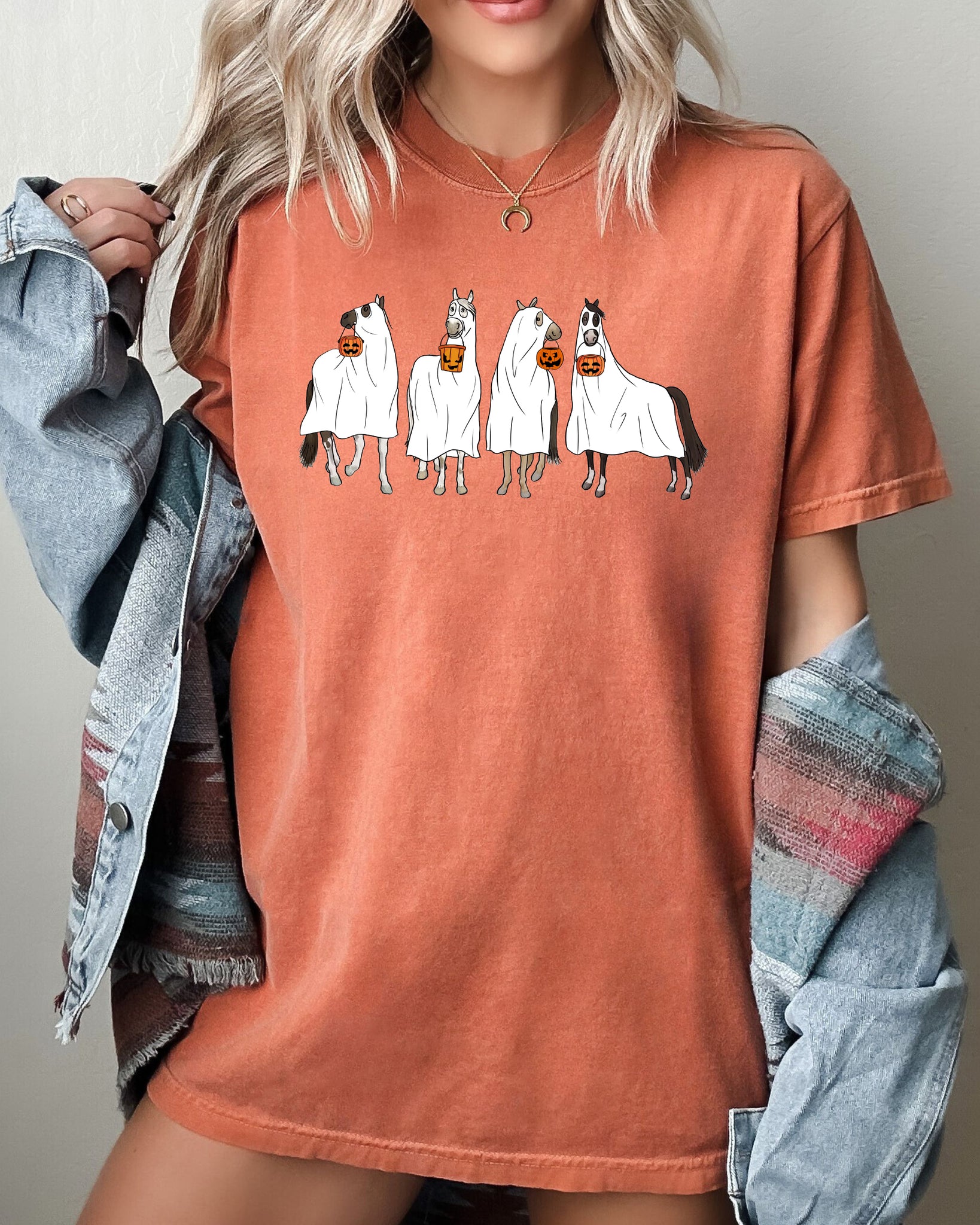 Horse, Ghost, Farm, Skeleton, Witch, Skull, Funny, Spooky, Aesthetic, Meme, Halloween, Costume, Tshirt Comfort Colors T-Shirt