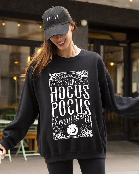 Hocus Pocus Apothecary, Skeleton, Witch, Skull, Funny, Spooky, Aesthetic, Meme, Halloween, Costume Sweatshirt