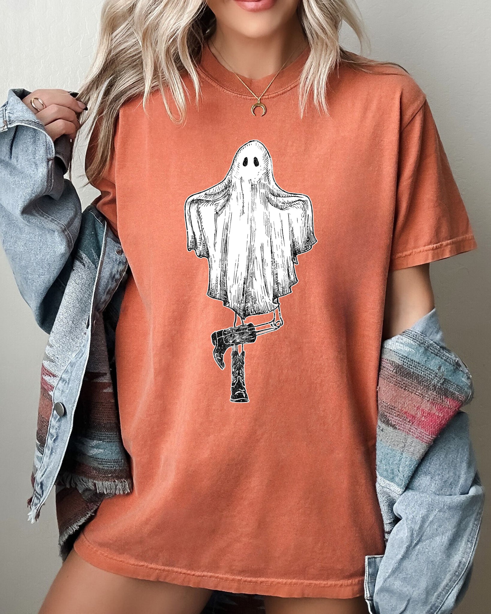 Western Ghost, Cowboy, Skeleton, Witch, Skull, Spooky, Aesthetic, Meme, Halloween, Costume, Tshirt Comfort Colors T-Shirt