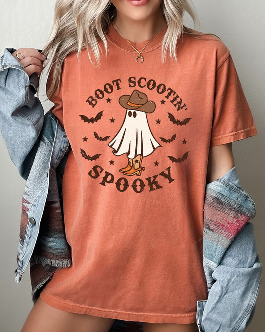 Boot Scootin' Spooky, Skeleton, Witch, Skull, Spooky, Aesthetic, Meme, Halloween, Costume, Tshirt