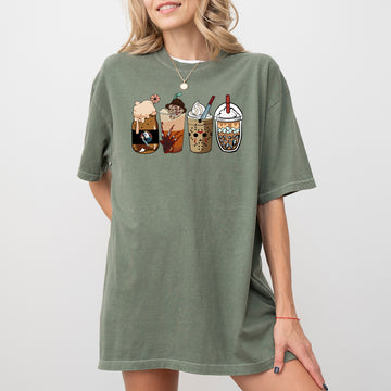 Halloween Coffee, Vintage, Skeleton, Ghost, Witch, Skull, Spooky, Aesthetic, Meme, Halloween, Costume, Tshirt Comfort Colors T-Shirt