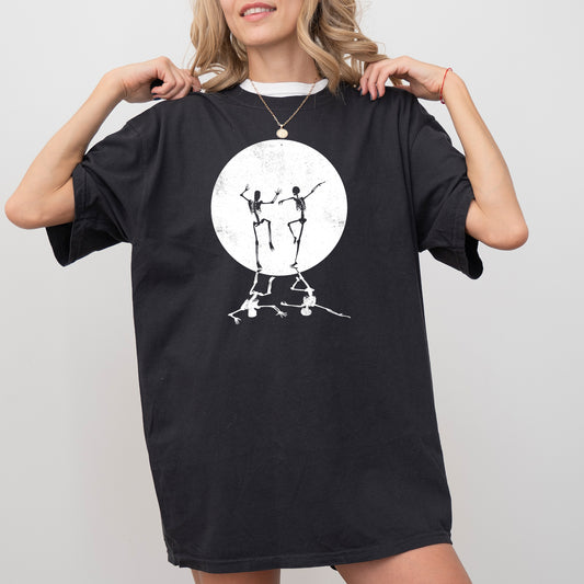 Dancing Skeletons, Moon, Ghost, Witch, Skull, Spooky, Aesthetic, Meme, Halloween, Costume, Tshirt