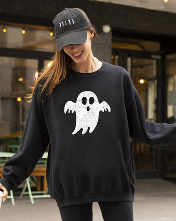 Spooky Ghost, Skeleton, Witch, Skull, Spooky, Aesthetic, Meme, Halloween, Costume Sweatshirt