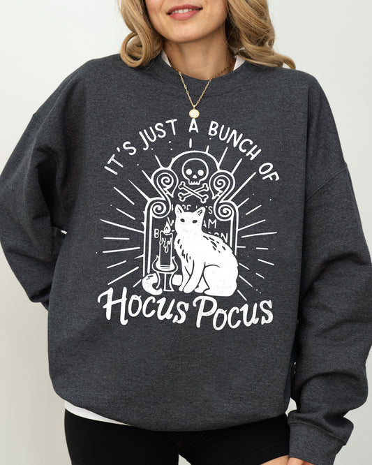 Hocus Pocus, Skeleton, Cat, Ghost, Witch, Skull, Spooky, Aesthetic, Meme, Halloween, Costume Sweatshirt