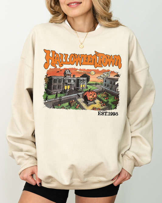 Halloweentown, Horror Movie, Skeleton, Ghost, Witch, Skull, Spooky, Aesthetic, Meme, Halloween, Costume Sweatshirt