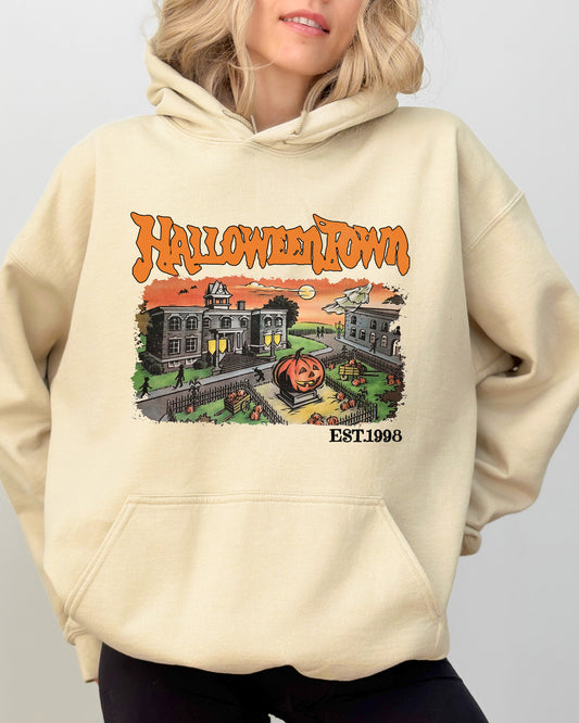 Halloweentown, Horror Movie, Skeleton, Ghost, Witch, Skull, Spooky, Aesthetic, Meme, Halloween, Costume, Hoodie, Hooded Sweatshirt