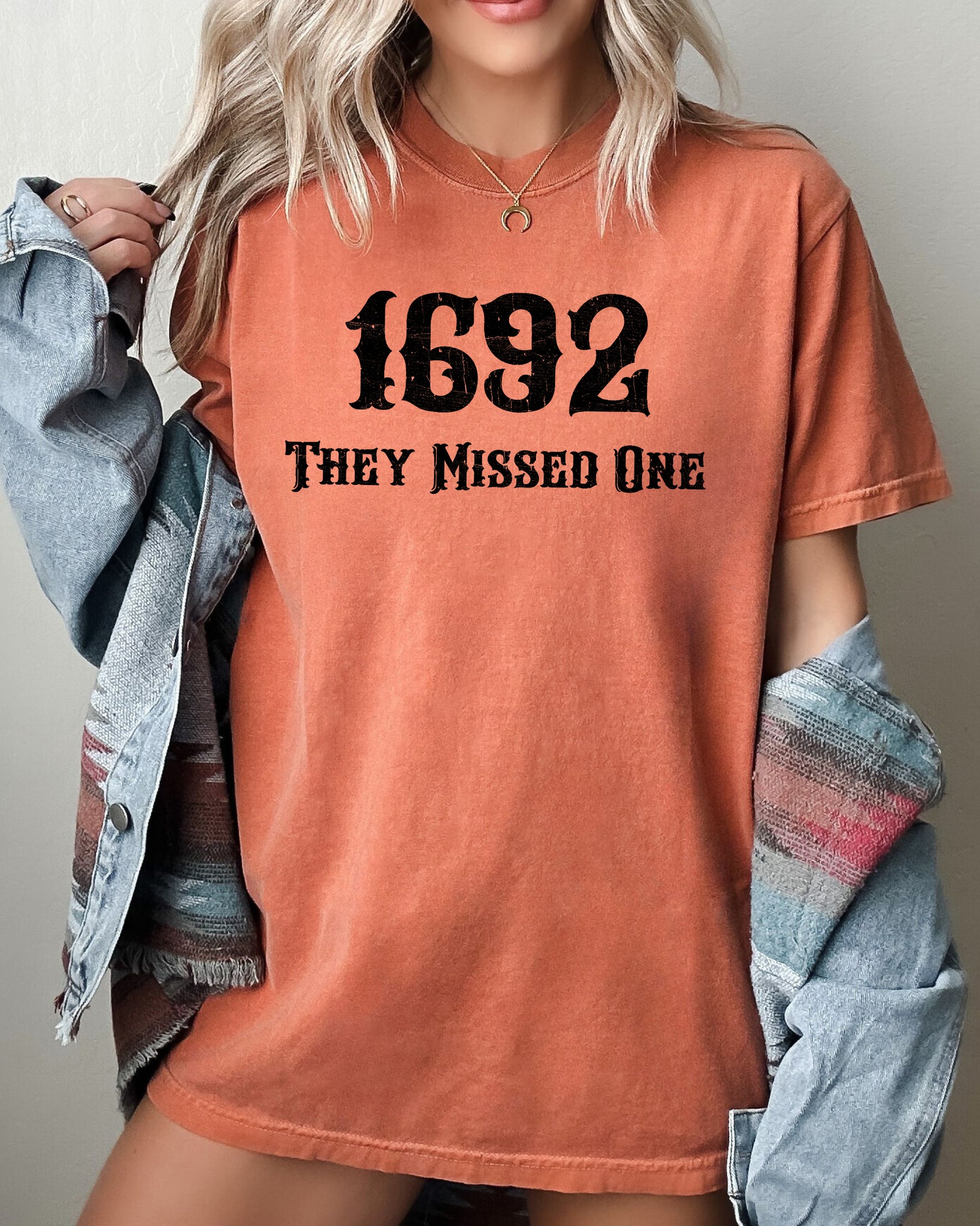 They Missed One, 1692, Skeleton, Ghost, Witch, Skull, Spooky, Aesthetic, Meme, Halloween, Costume, Tshirt Comfort Colors T-Shirt