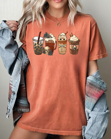 Halloween Coffee, Spooky, Skeleton, Ghost, Witch, Skull, Aesthetic, Meme, Halloween, Costume, Tshirt Comfort Colors T-Shirt