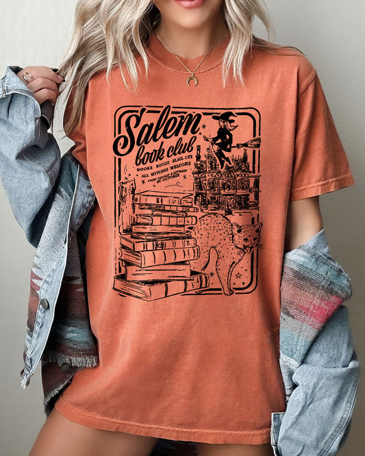 Salem Book Club, Spooky, Skeleton, Ghost, Witch, Skull, Aesthetic, Meme, Halloween, Costume, Tshirt