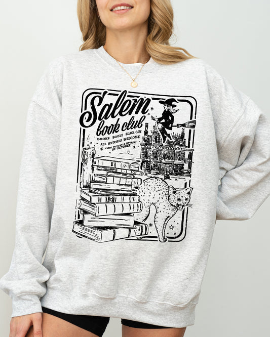 Salem Book Club, Spooky, Skeleton, Ghost, Witch, Skull, Aesthetic, Meme, Halloween, Costume Sweatshirt