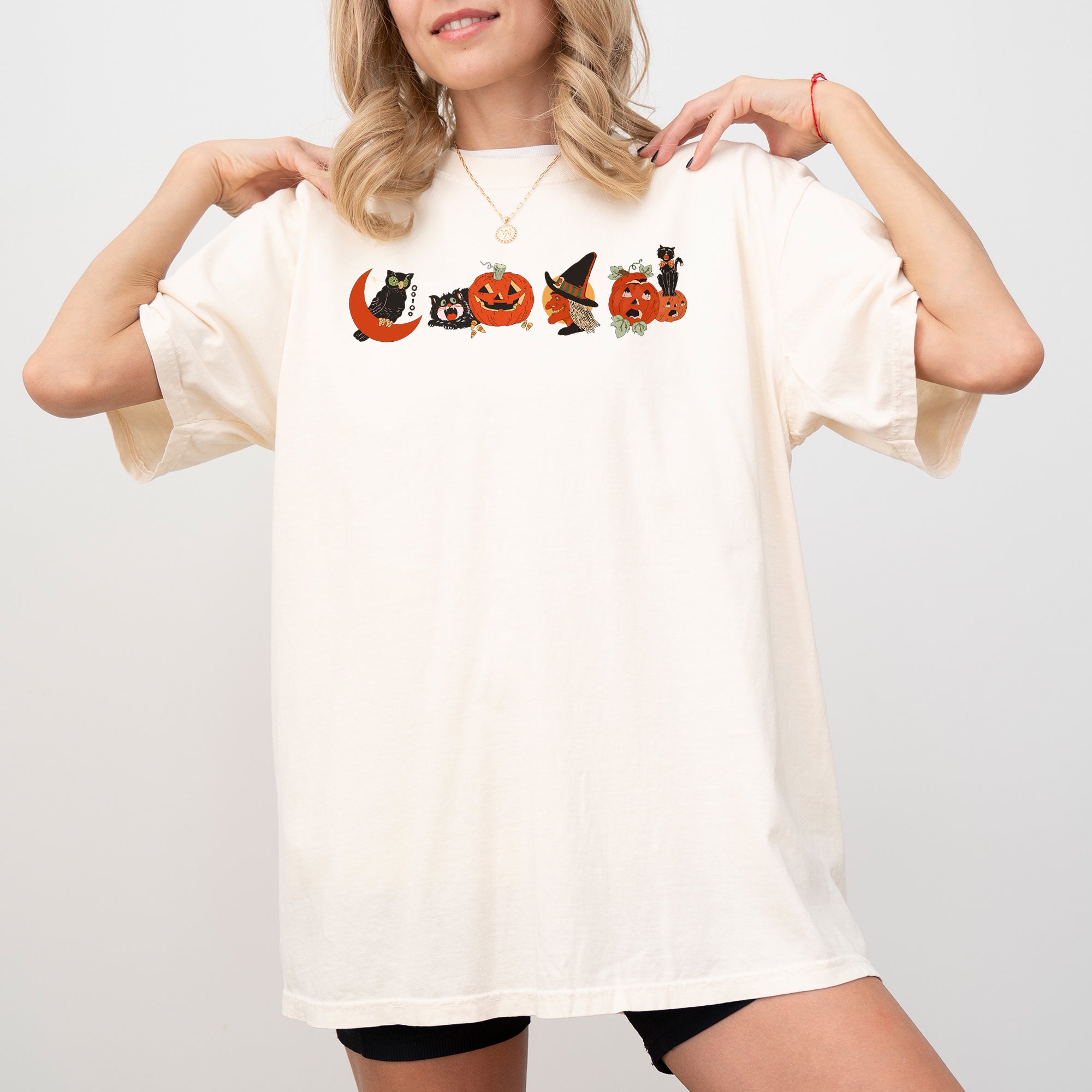 Vintage Pumpkin, Skeleton, Witch, Skull, Spooky, Aesthetic, Meme, Halloween, Costume, Tshirt Comfort Colors T-Shirt
