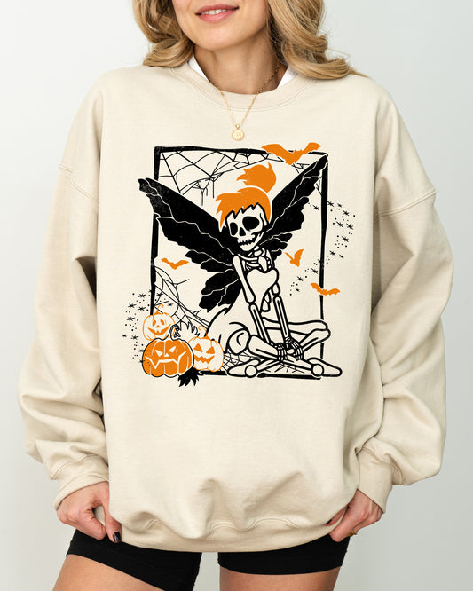 Fairy Skeleton, Ghost, Skull, Spooky, Aesthetic, Meme, Halloween, Costume Sweatshirt