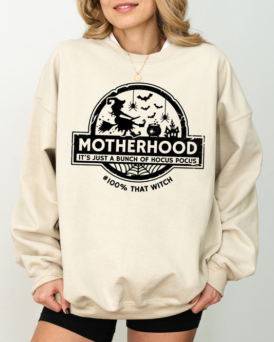 Motherhood, Witch, Ghost, Skull, Spooky, Aesthetic, Meme, Halloween, Costume Sweatshirt