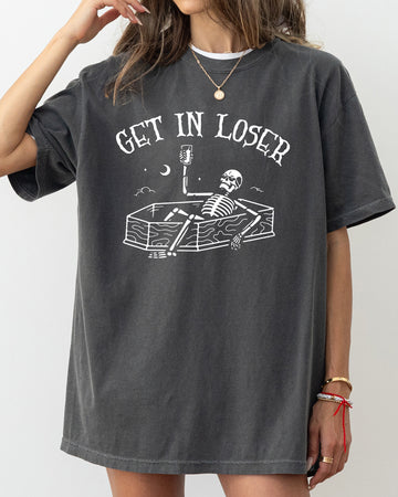 Get In Loser, Skeleton, Witch, Ghost, Skull, Spooky, Aesthetic, Meme, Halloween, Costume, Tshirt Comfort Colors T-Shirt