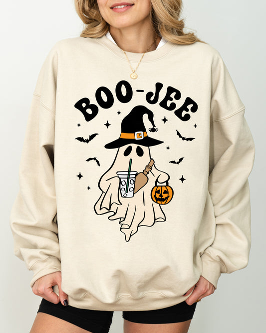 Boo-Jee, Cowboy Ghost, Western, Skeleton, Witch, Skull, Aesthetic, Meme, Halloween, Costume Sweatshirt