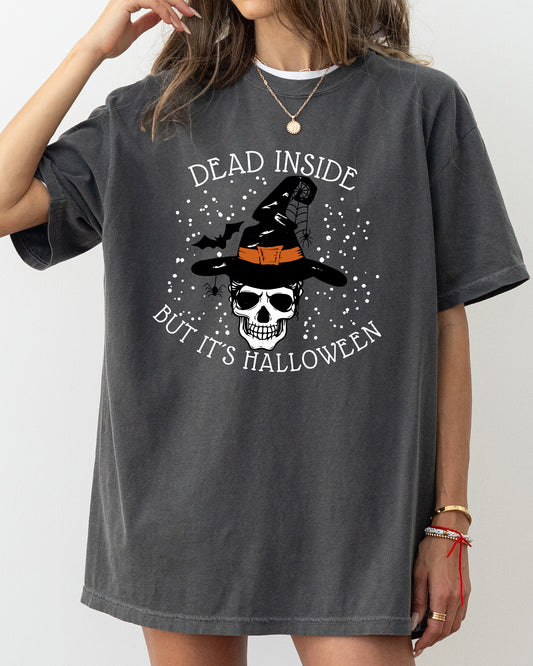 Dead Inside, Skeleton, Ghost, Western, Witch, Skull, Aesthetic, Meme, Halloween, Costume, Tshirt