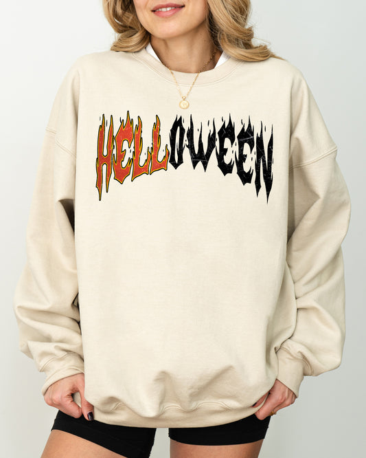 Helloween. Skeleton, Ghost, Western, Witch, Skull, Aesthetic, Meme, Halloween, Costume Sweatshirt