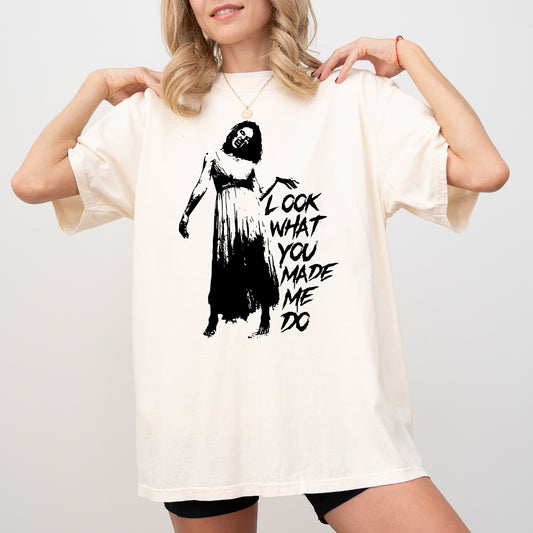 Look What You Made Me Do, Skeleton, Ghost, Spooky, Scary, Skull, Western, Witch, Aesthetic, Meme, Halloween, Costume, Tshirt