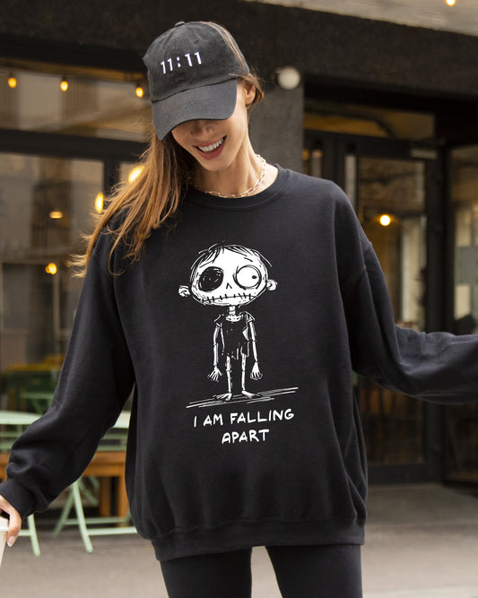 I Am Falling Apart, Zombie, Aesthetic, Funny, Meme, Halloween, Witch, Spooky, Costume, Skeleton, Mental Health Sweatshirt