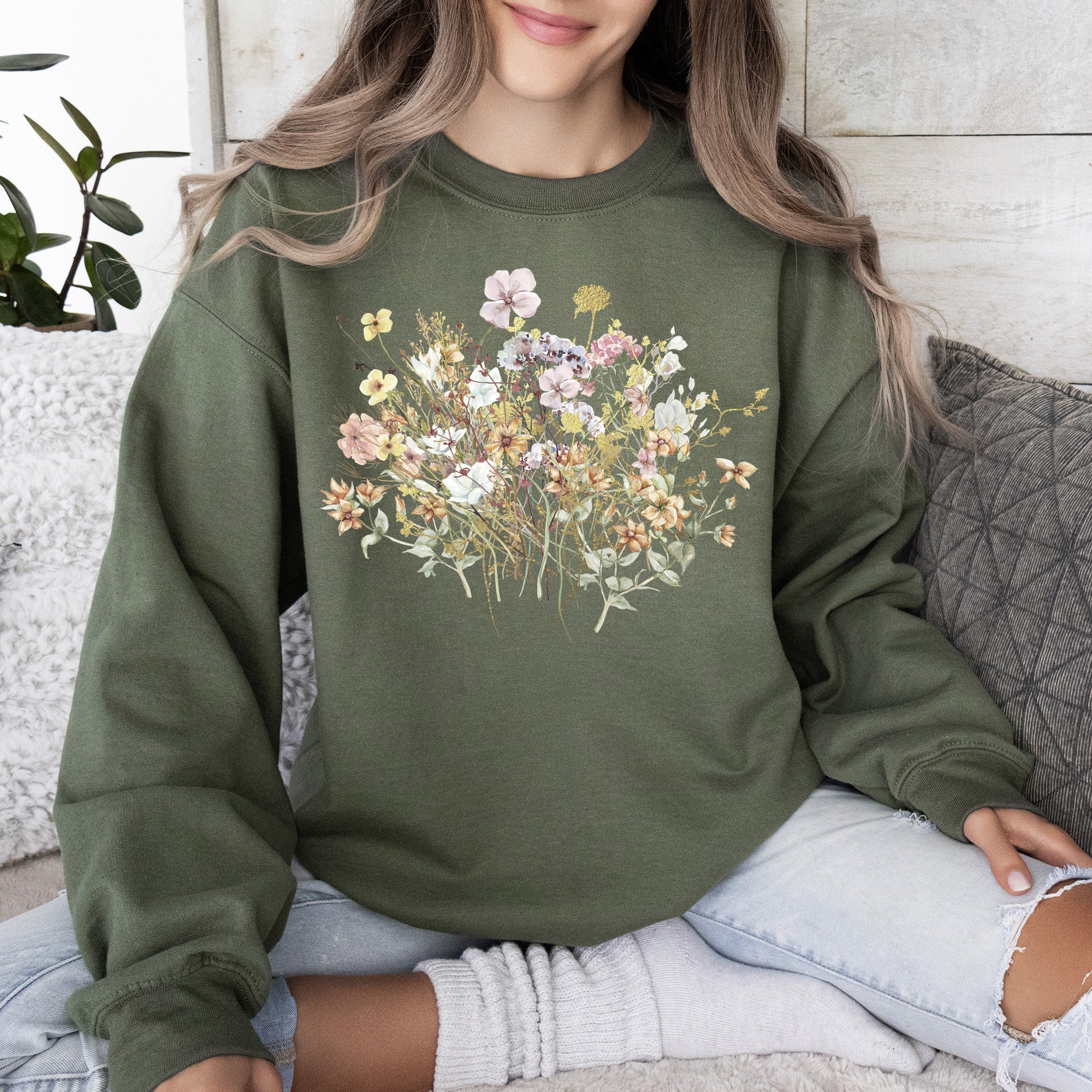 Meadow, Pressed Flowers Sweatshirt