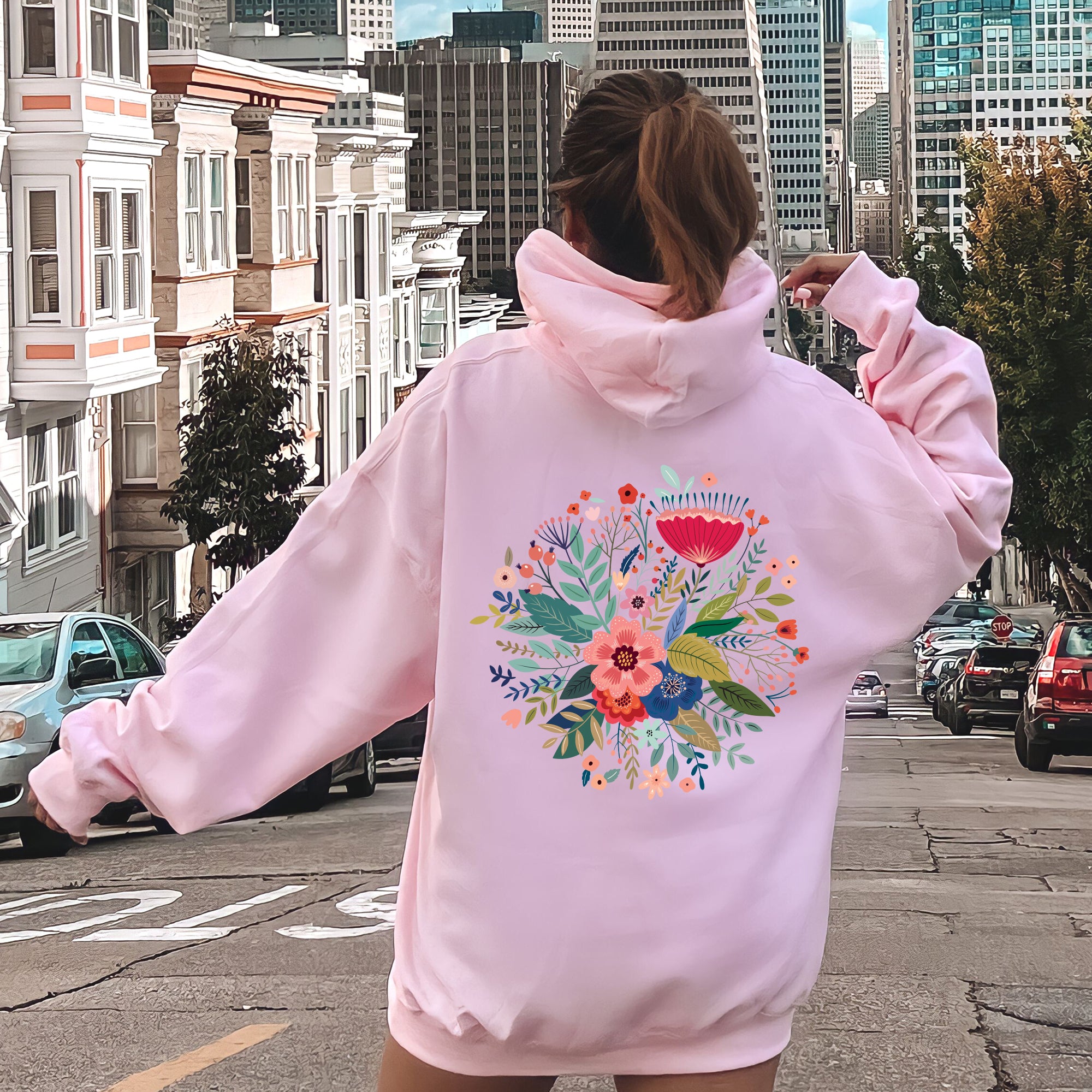 Circular Floral Folk Art Hoodie | Refinery Number One