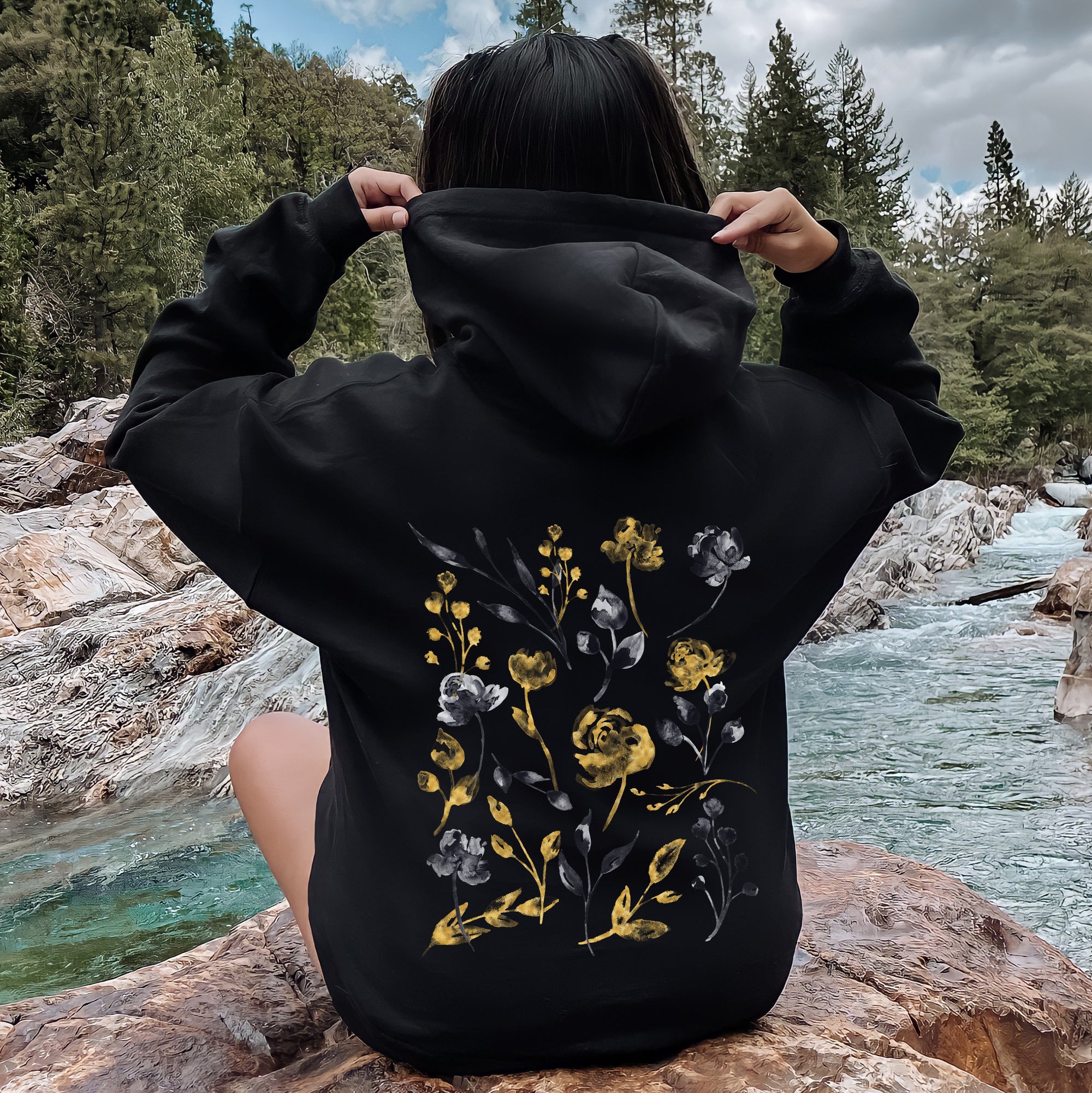 Botanical Pattern Flower Hoodie | Refinery Number One