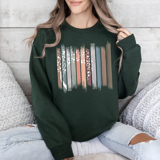 Botanical Stripes Tree Sweatshirt