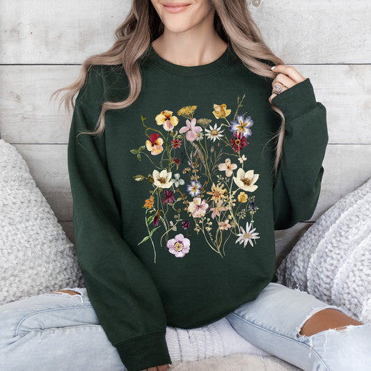 Clover Meadow Pressed Flower Sweatshirt