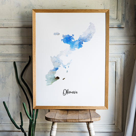 Okinawa Watercolor Map