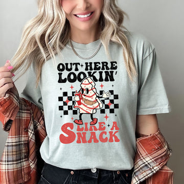 Out Here Lookin Like A Snack, Little Debbie, Plaid, Christmas Tree, Comfort Colors Tshirt
