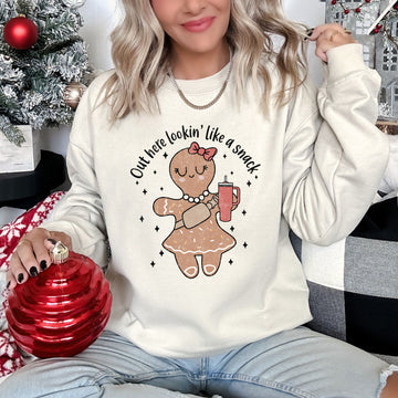 Out Here Looking Like A Snack, Gingerbread Girl, Stanley, Christmas Sweatshirt