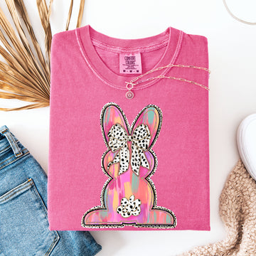 Painted Dalmatian Easter Bunny Jesus Rabbit Holiday Scene Art Comfort Colors Tee