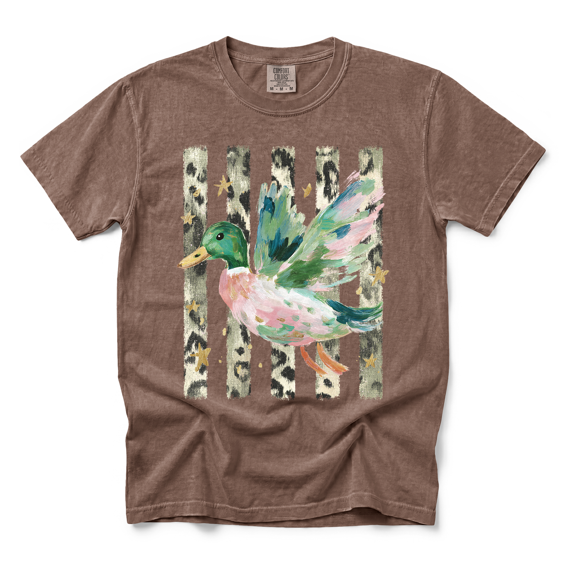 Painted Duck graphic on Comfort Colors 1717 in Espresso