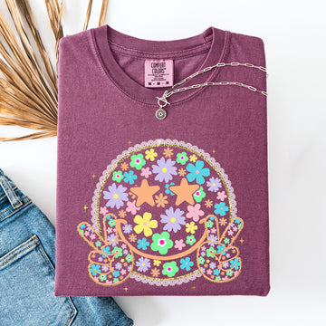 Pastel Retro Smiley Face, Stars Beach Ready, Vacation, Sunshine, Summer Fun Comfort Colors T-Shirt