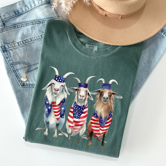 Patriotic Goats, Hippie, Funny, Patriotic 4th of July Tshirt